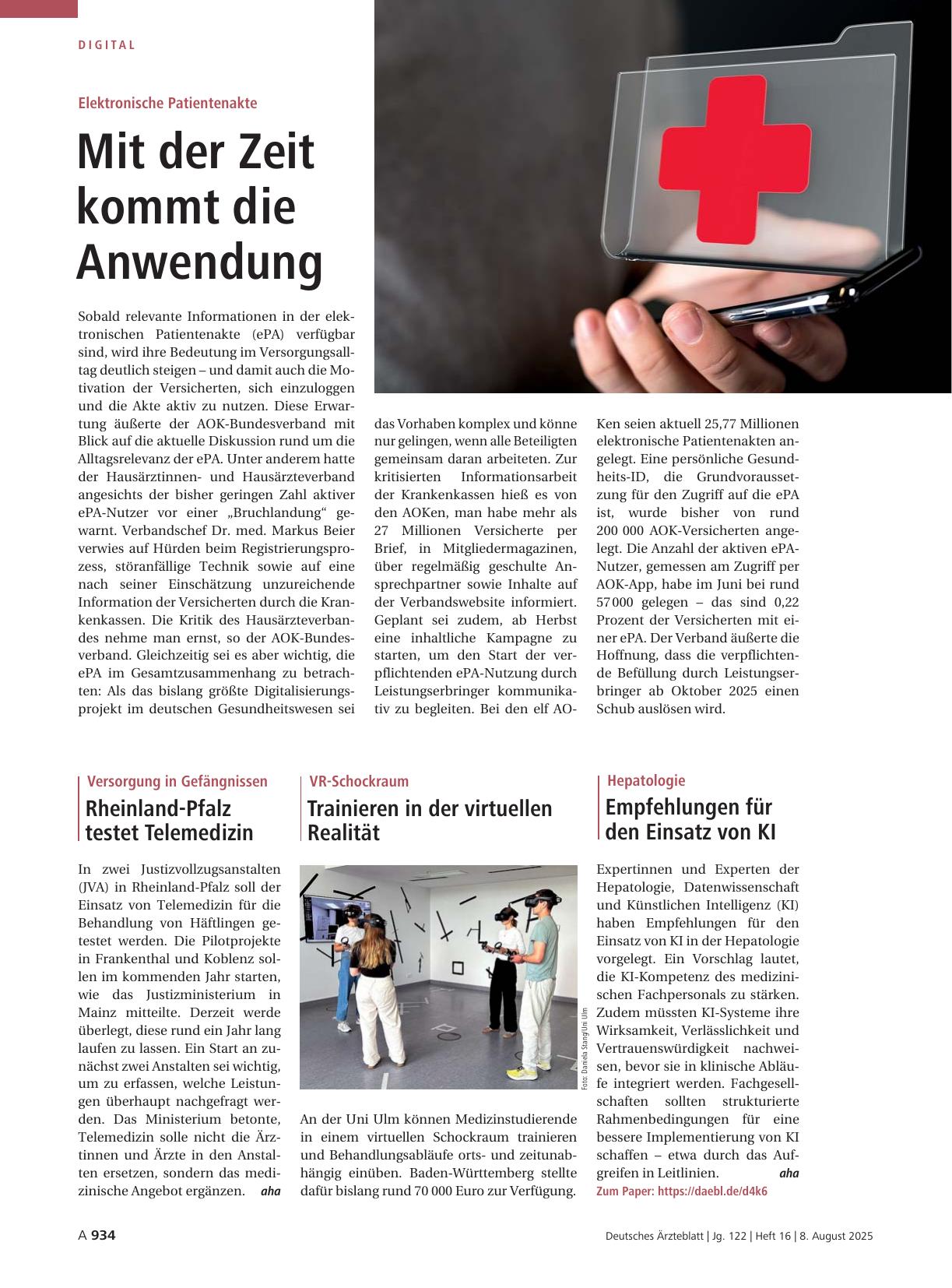 Vorschauseite 1: Hepatologie: Empfehlungen für den Einsatz von KI