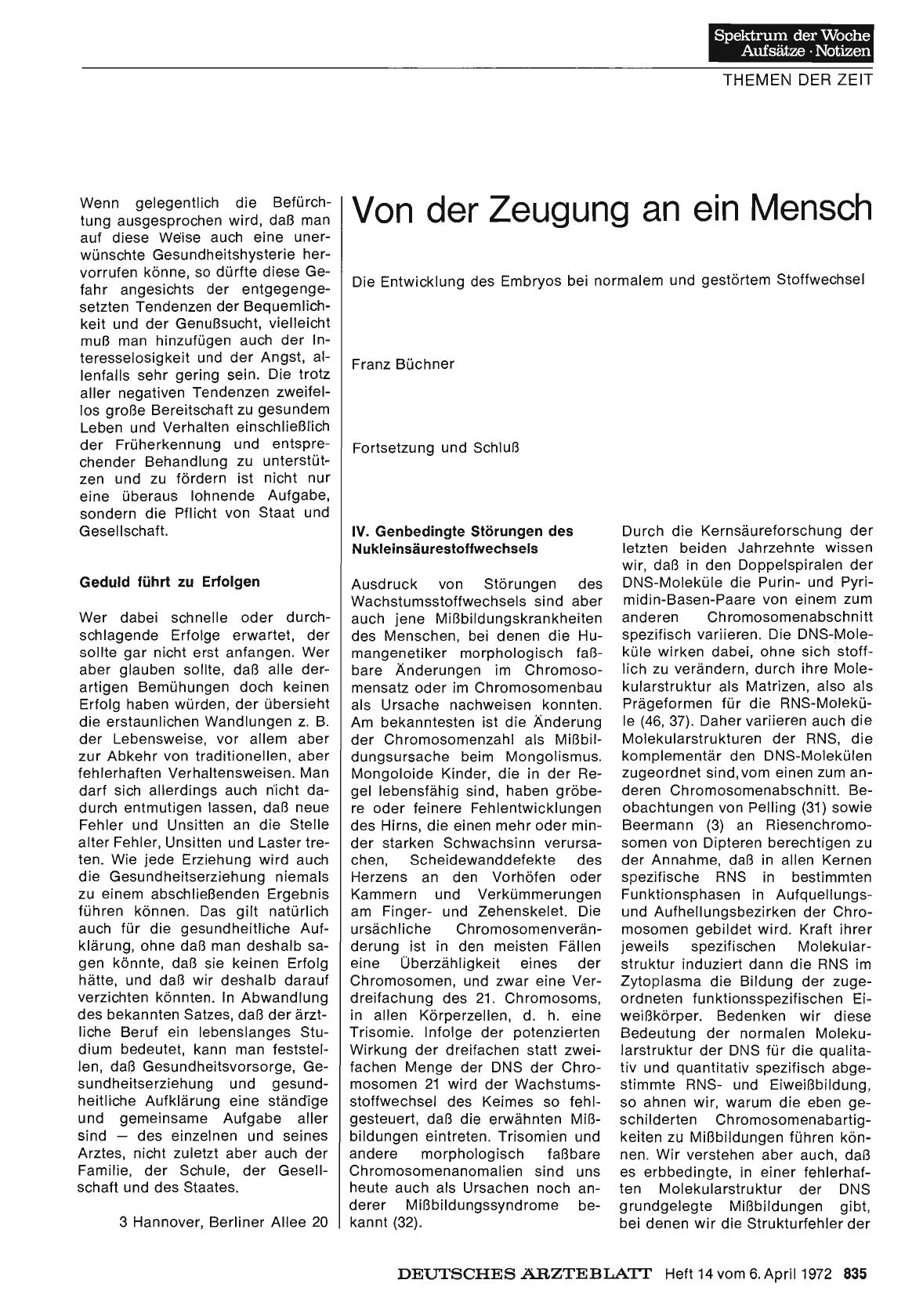 Vorschauseite 1: Von der Zeugung an ein Mensch. Die Entwicklung des Embryos bei normalem und gestörtem Stoffwechsel