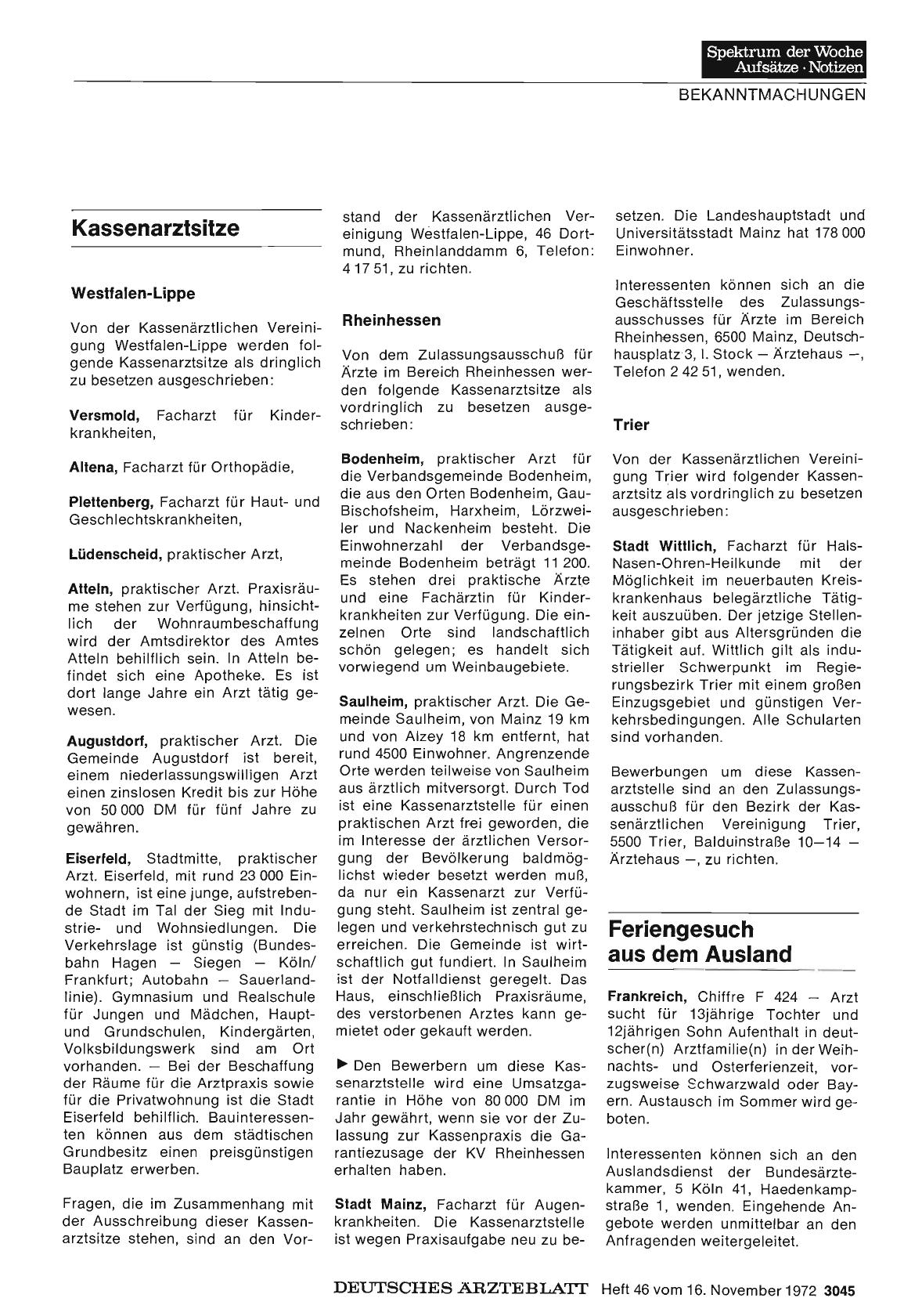 Vorschauseite 1: Feriengesuch aus dem Ausland