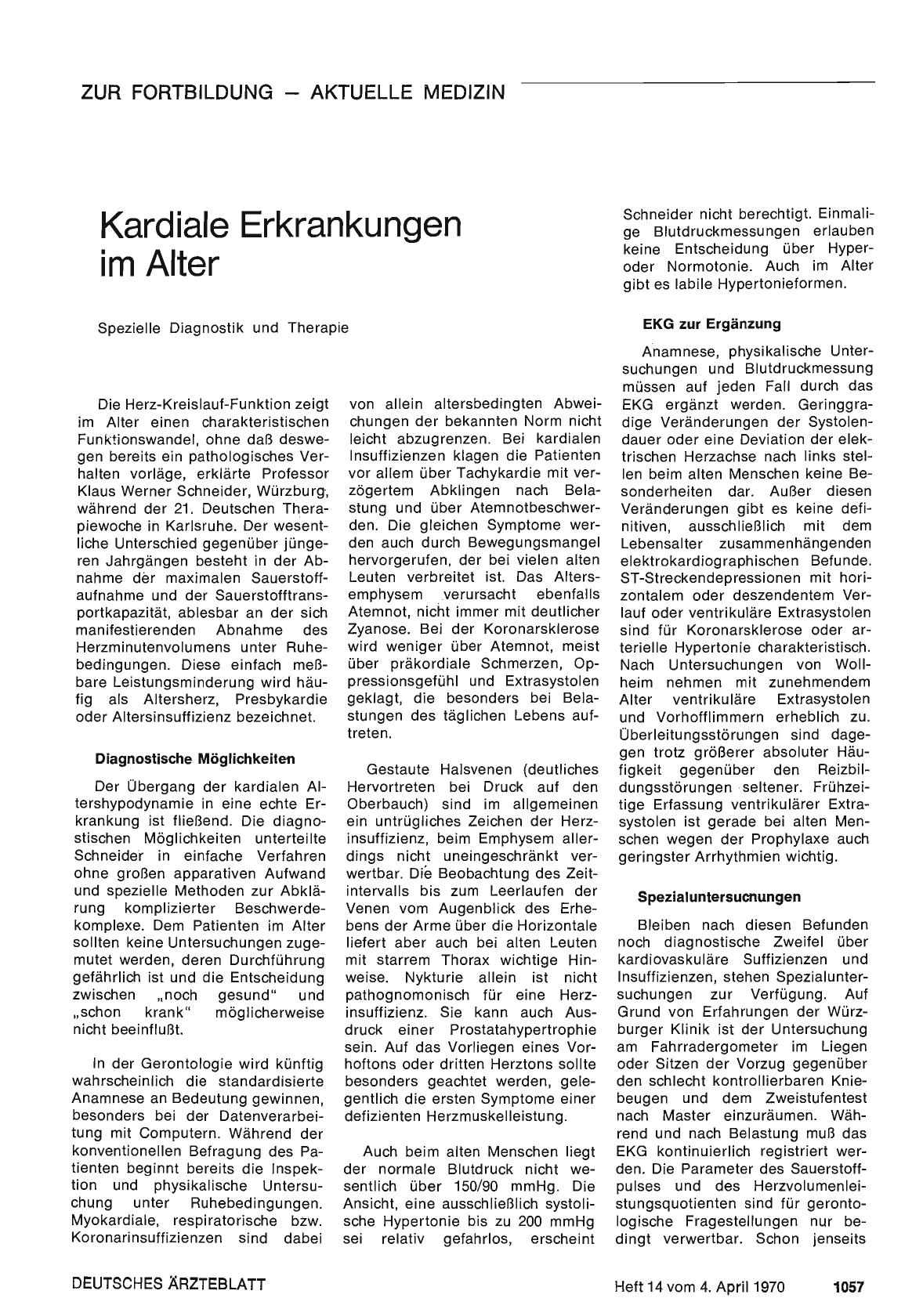 Vorschauseite 1: Kardiale Erkrankungen im Alter