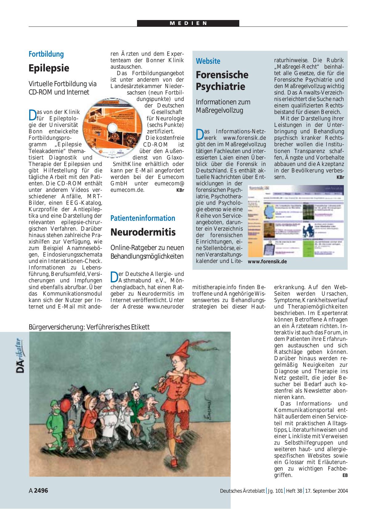 Vorschauseite 1: Website: Forensische Psychiatrie