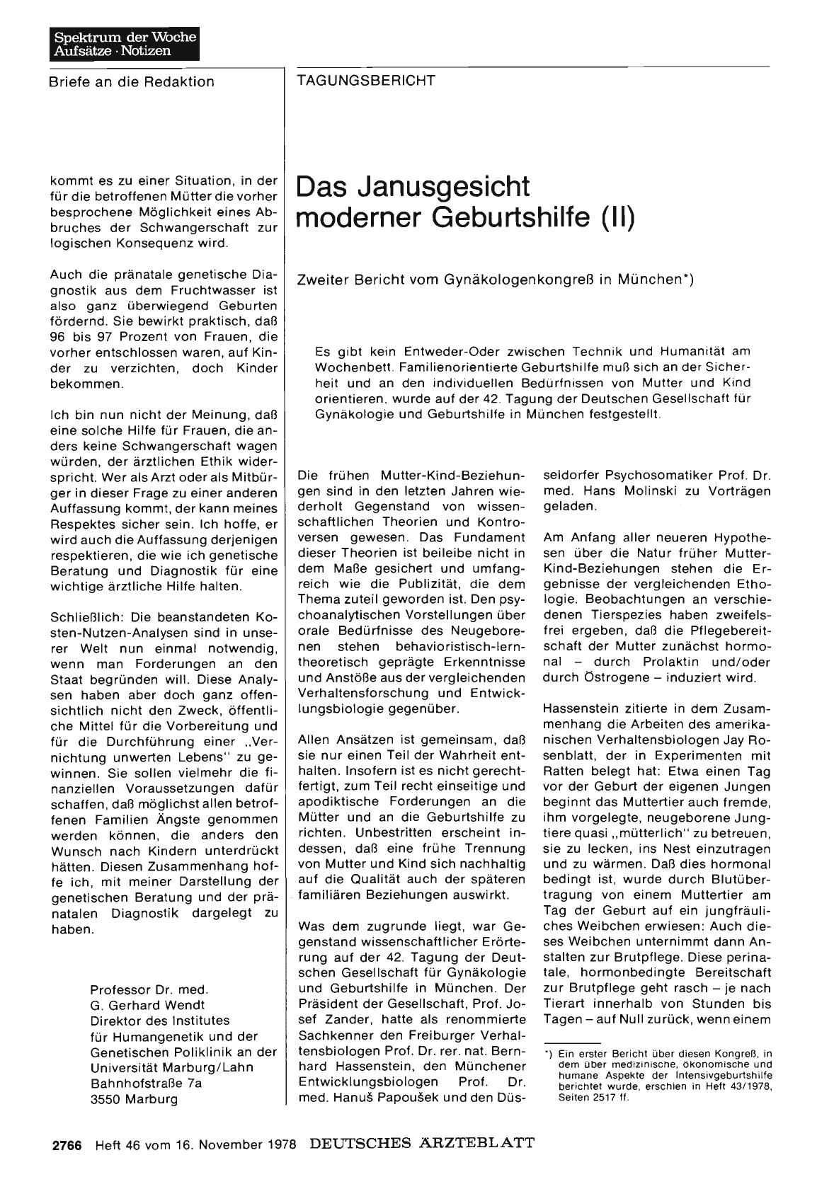 Vorschauseite 1: Das Janusgesicht moderner Geburtshilfe (II): Zweiter Bericht vom Gynäkologenkongreß in München