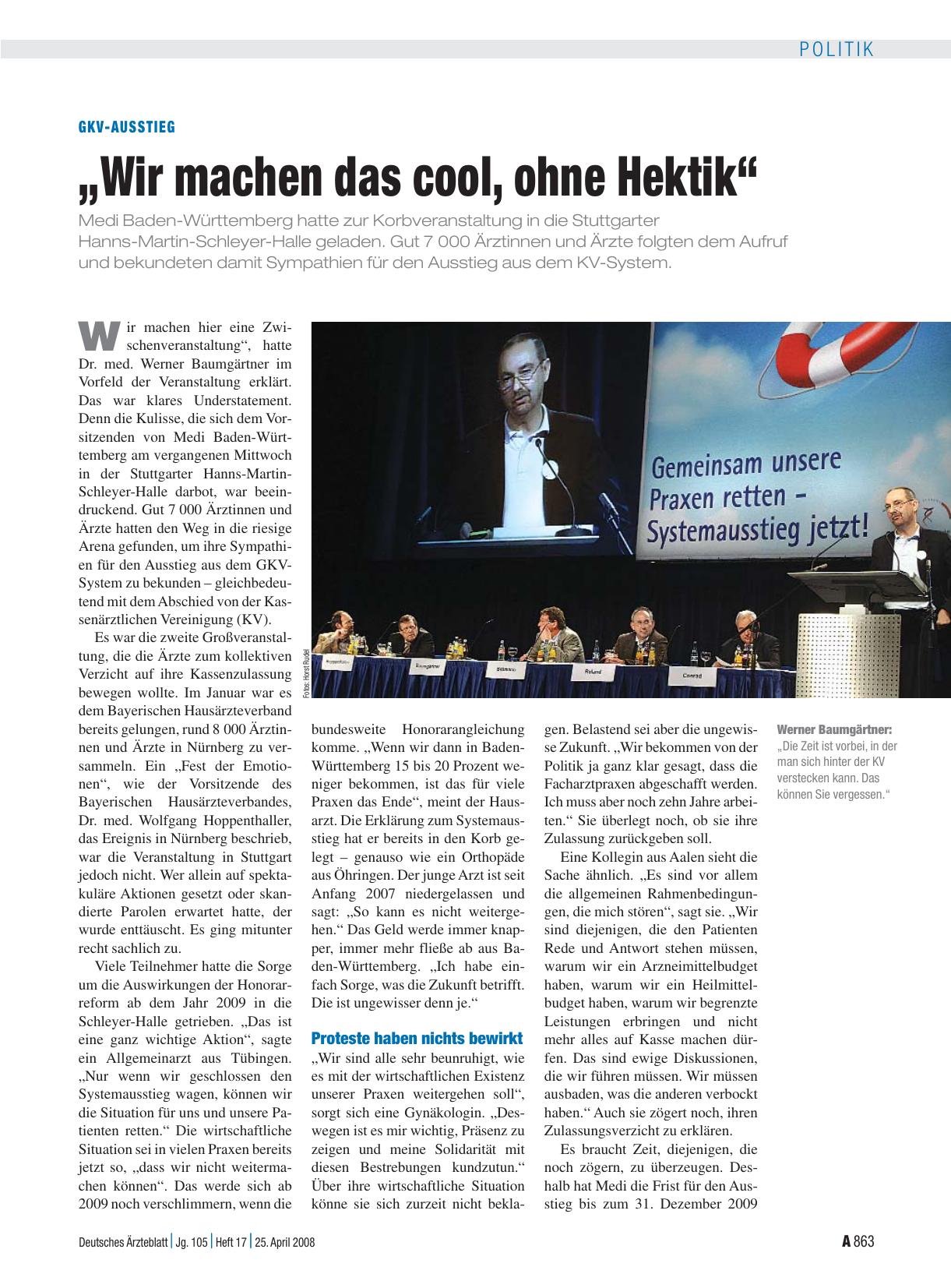 Vorschauseite 1: GKV-Ausstieg: „Wir machen das cool, ohne Hektik“