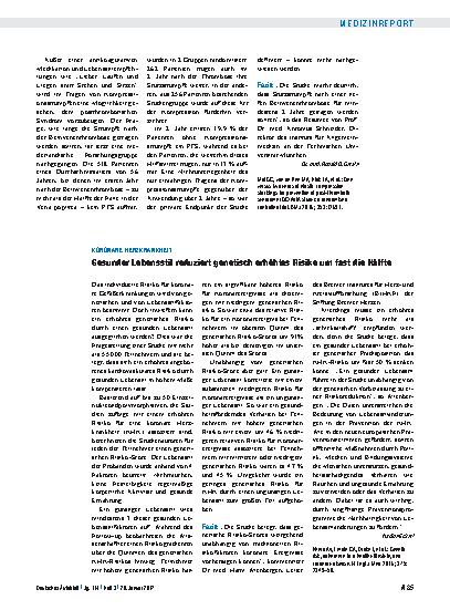 Vorschauseite 1: Koronare Herzkrankheit: Gesunder Lebensstil reduziert genetisch erhöhtes Risiko um fast die Hälfte