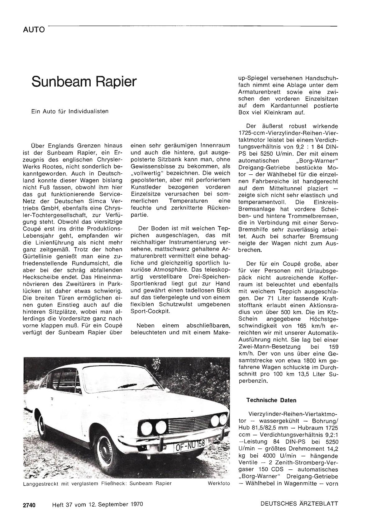 Vorschauseite 1: Sunbeam Rapier