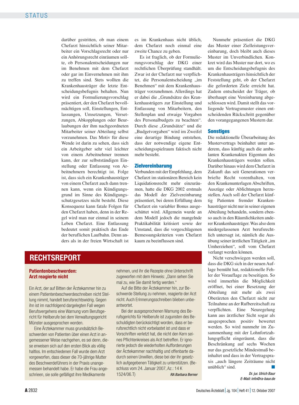 Vorschauseite 1: Patientenbeschwerden: Arzt reagierte nicht