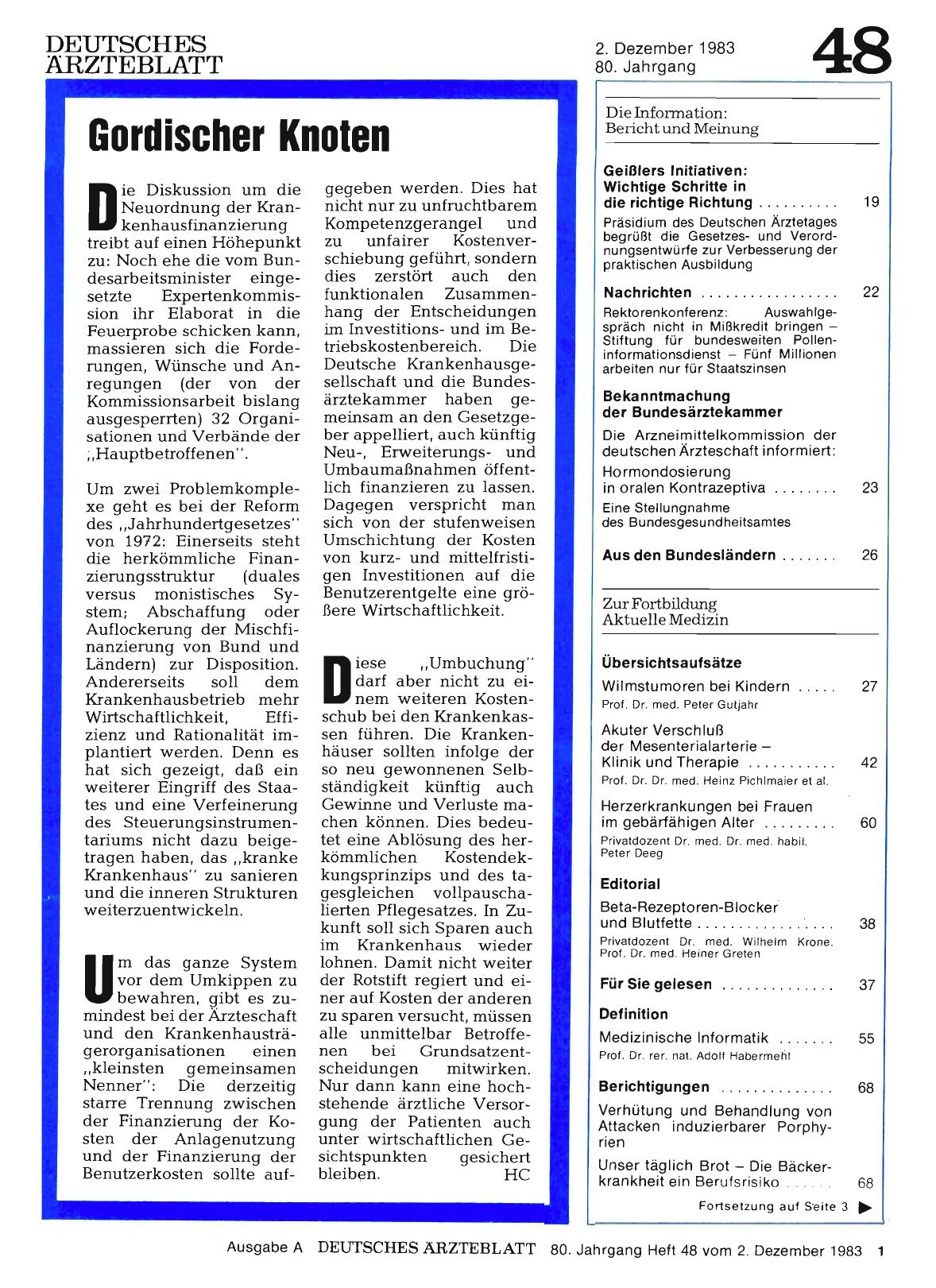 Vorschauseite 1: Gordischer Knoten