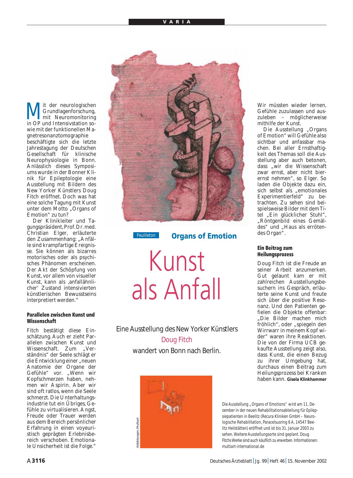 Vorschauseite 1: Organs of Emotion: Kunst als Anfall