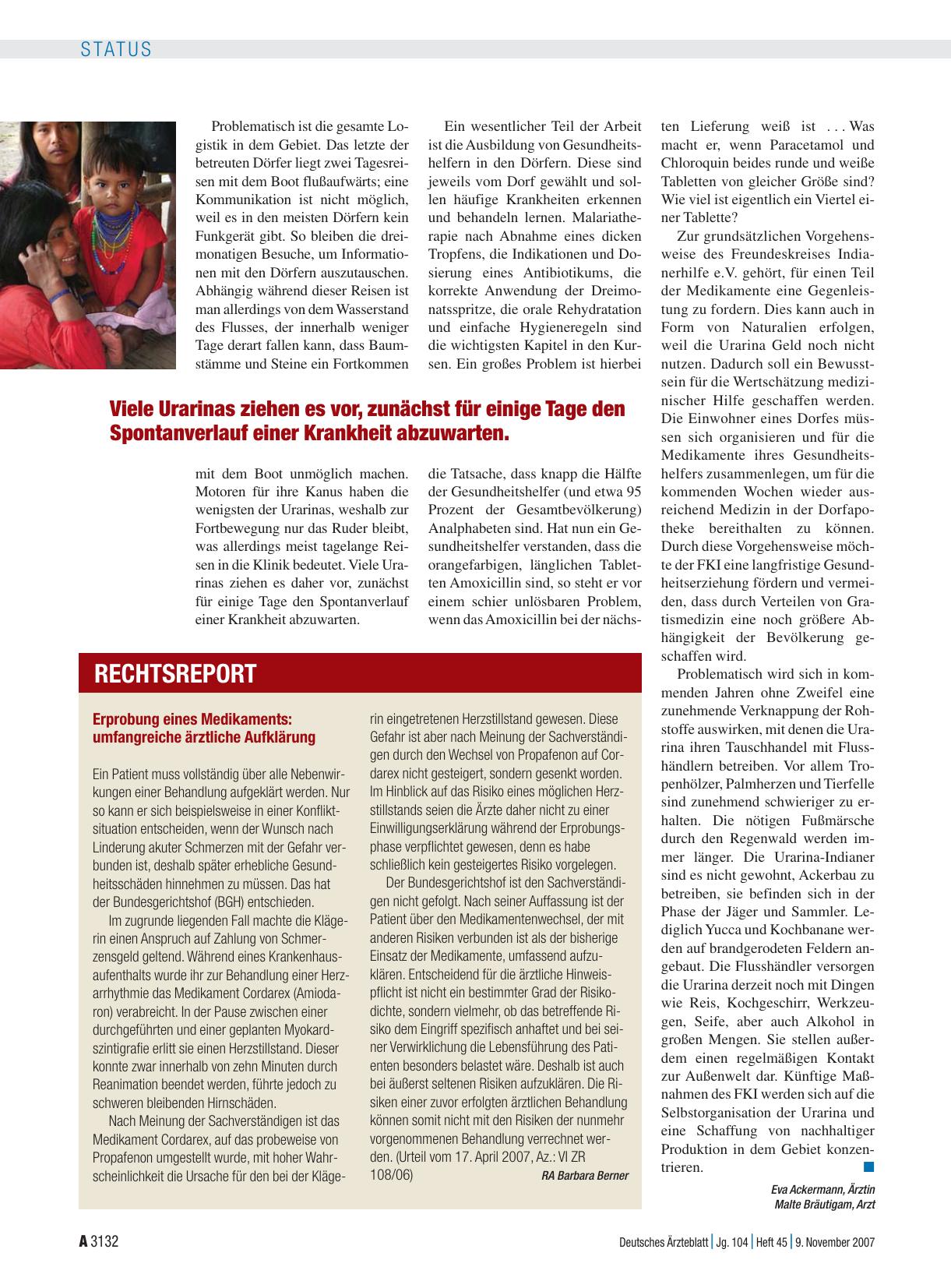 Vorschauseite 1: Erprobung eines Medikaments: umfangreiche ärztliche Aufklärung