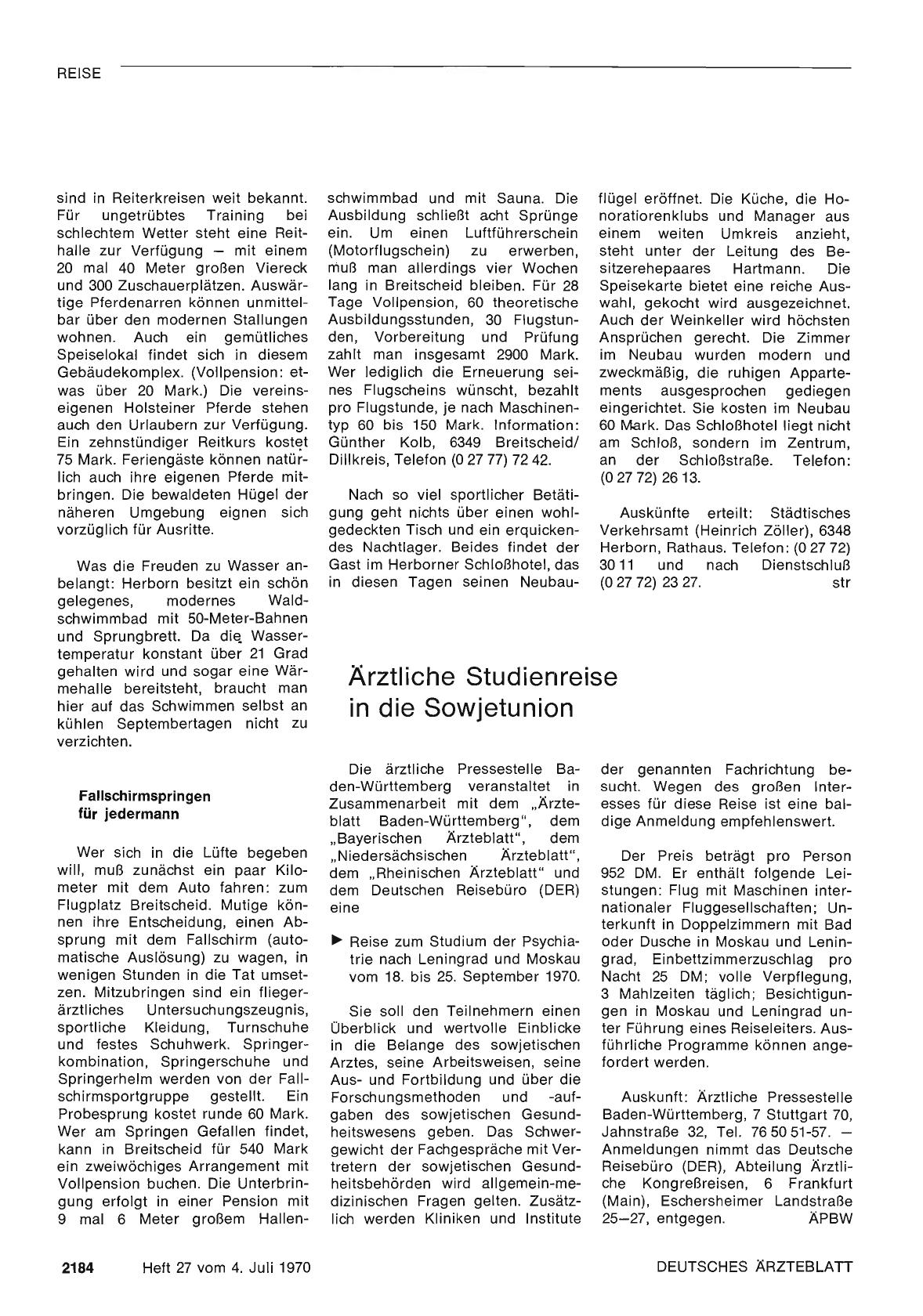 Vorschauseite 1: Ärztliche Studienreise in die Sowjetunion