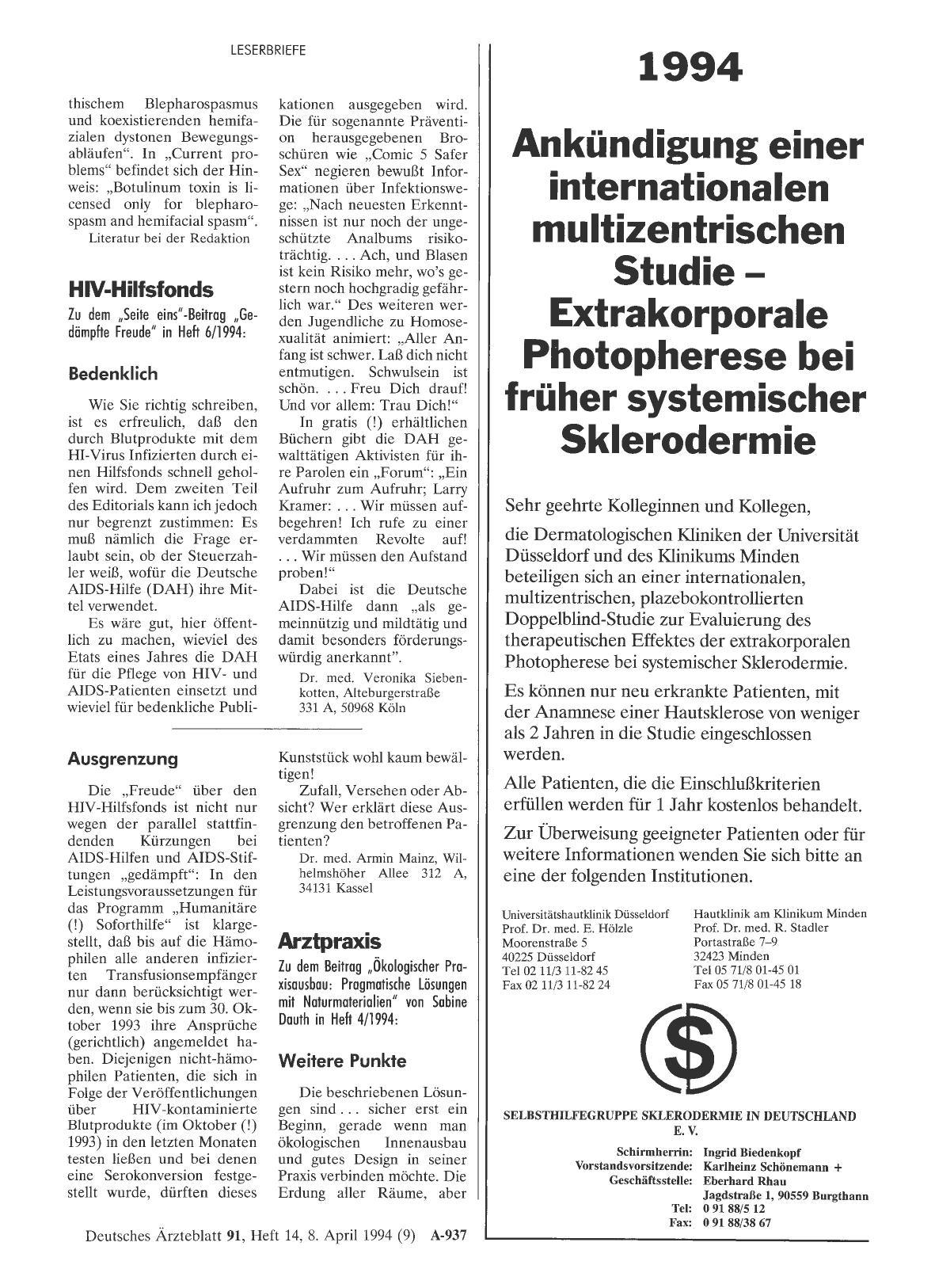 Vorschauseite 1: HIV-Hilfsfonds: Ausgrenzung