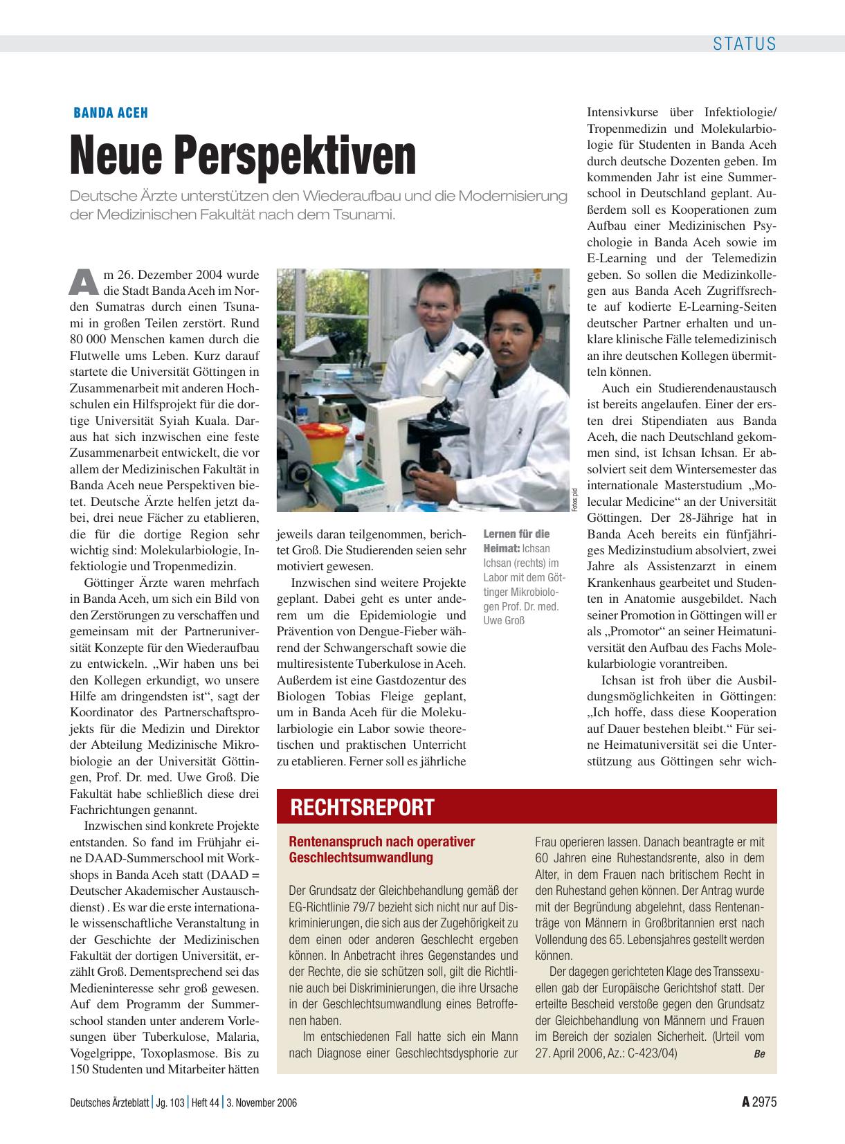 Vorschauseite 1: Banda Aceh: Neue Perspektiven