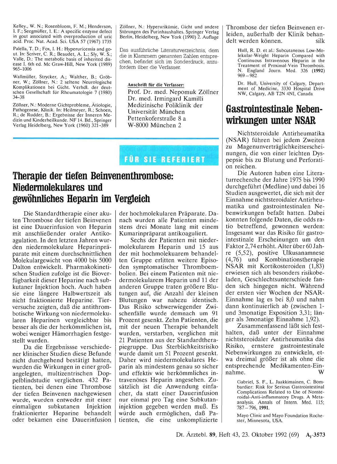 Vorschauseite 1: Therapie der tiefen Beinvenenthrombose: Niedermolekulares und gewöhnliches Heparin im Vergleich