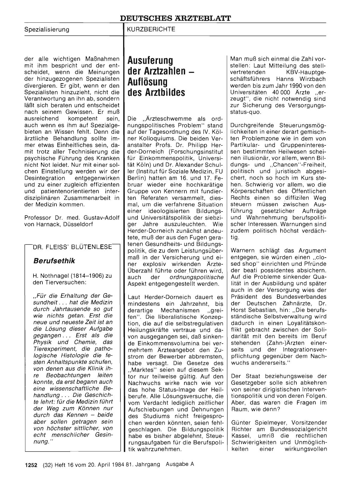 Vorschauseite 1: Ausuferung der Arztzahlen — Auflösung des Arztbildes