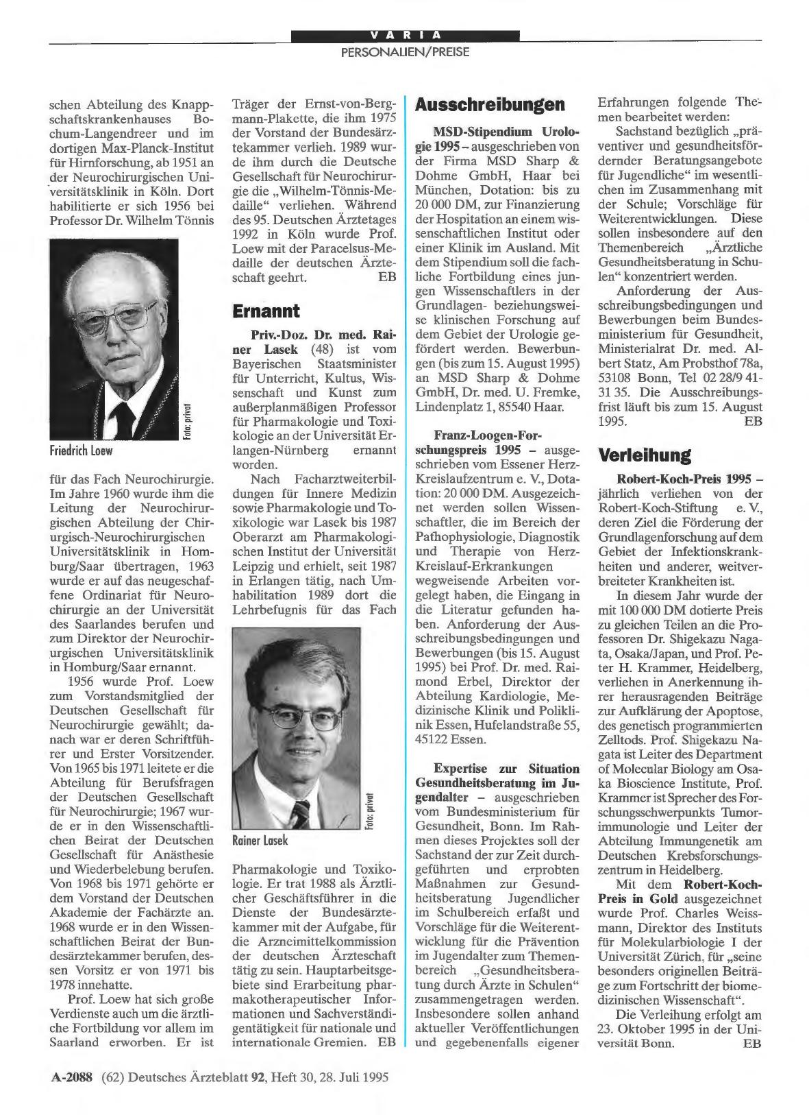 Vorschauseite 1: Verleihung