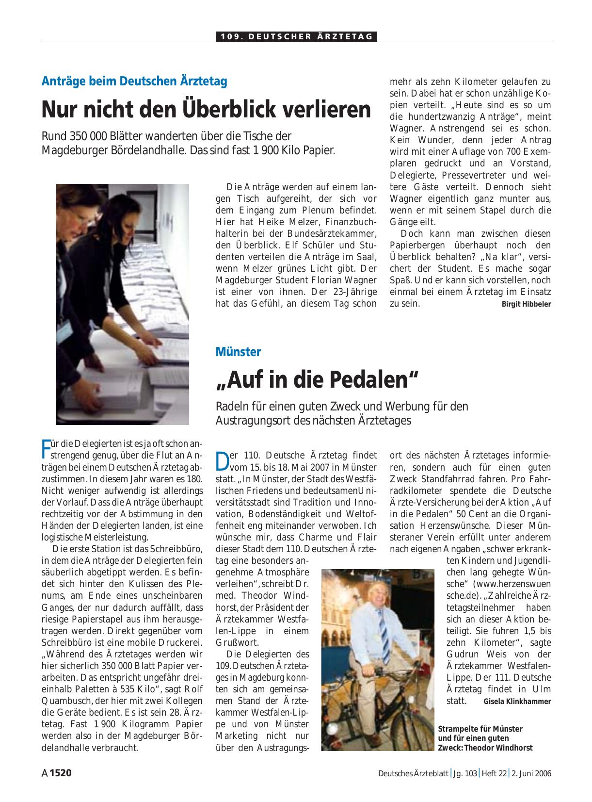 Vorschauseite 1: Anträge beim Deutschen Ärztetag: Nur nicht den Überblick verlieren