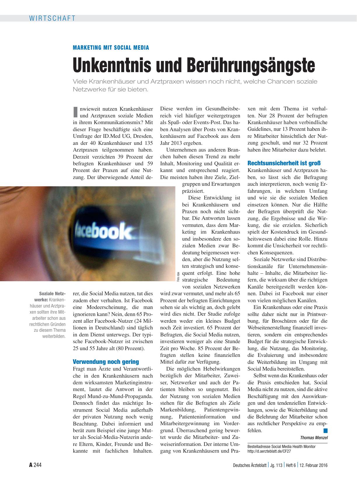 Vorschauseite 1: Marketing mit Social Media: Unkenntnis und Berührungsängste