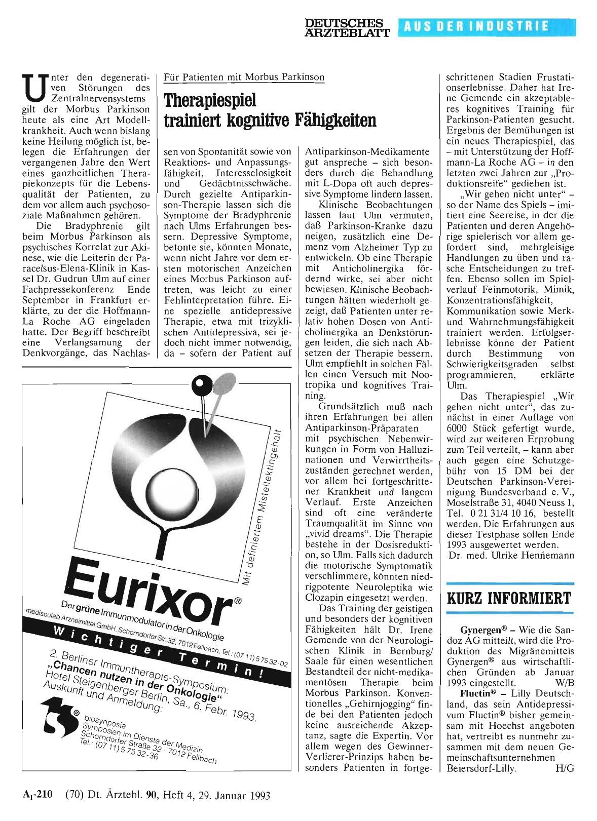 Vorschauseite 1: KURZ INFORMIERT