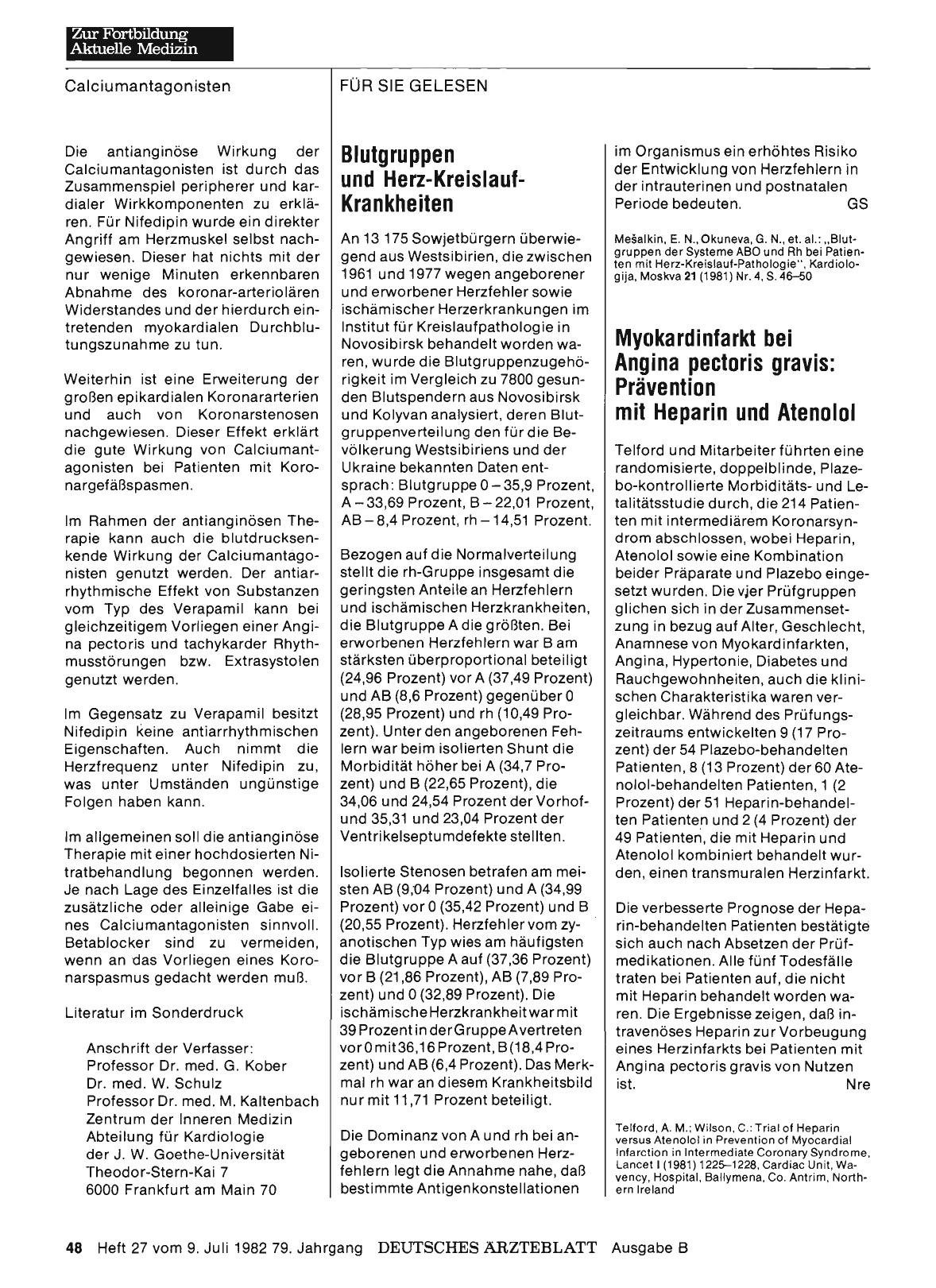 Vorschauseite 1: Myokardinfarkt bei Angina pectoris gravis: Prävention mit Heparin und Atenolol