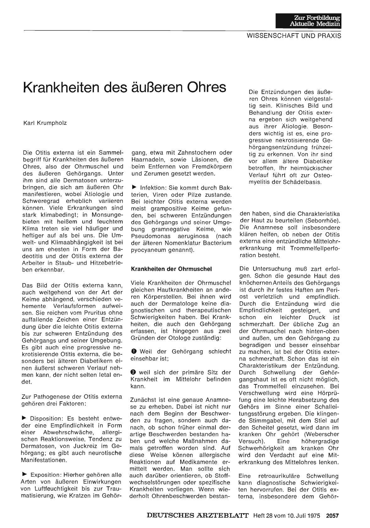 Vorschauseite 1: Krankheiten des äußeren Ohres