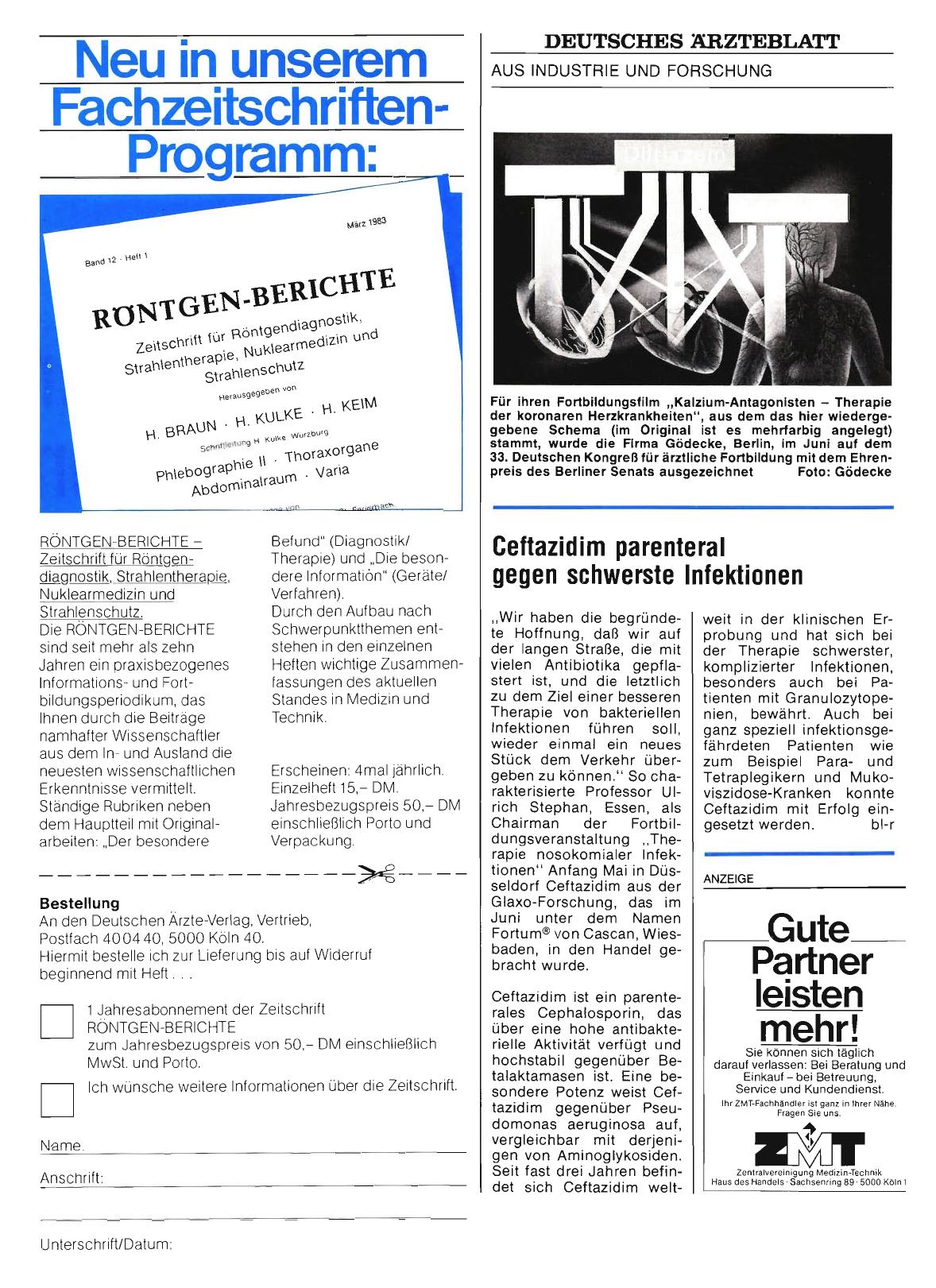 Vorschauseite 1: Ceftazidim parenteral gegen schwerste Infektionen