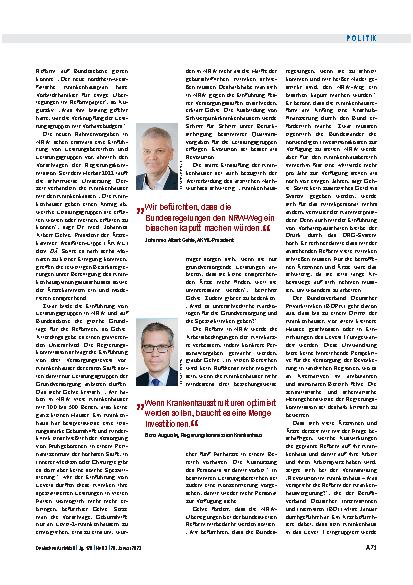 Vorschauseite 3: Krankenhausreform: Gemeinsamer Weg gesucht