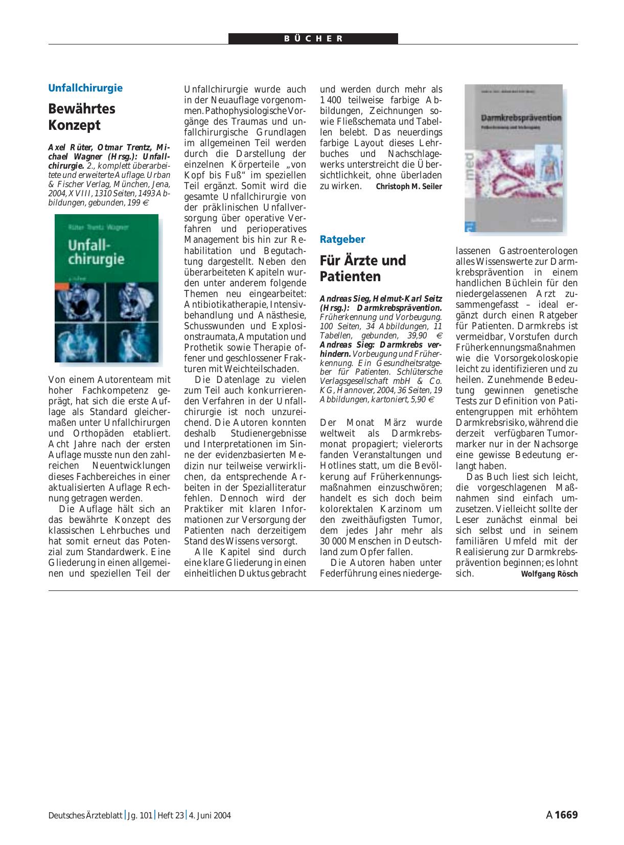 Vorschauseite 1: Darmkrebsprävention. Früherkennung und Vorbeugung