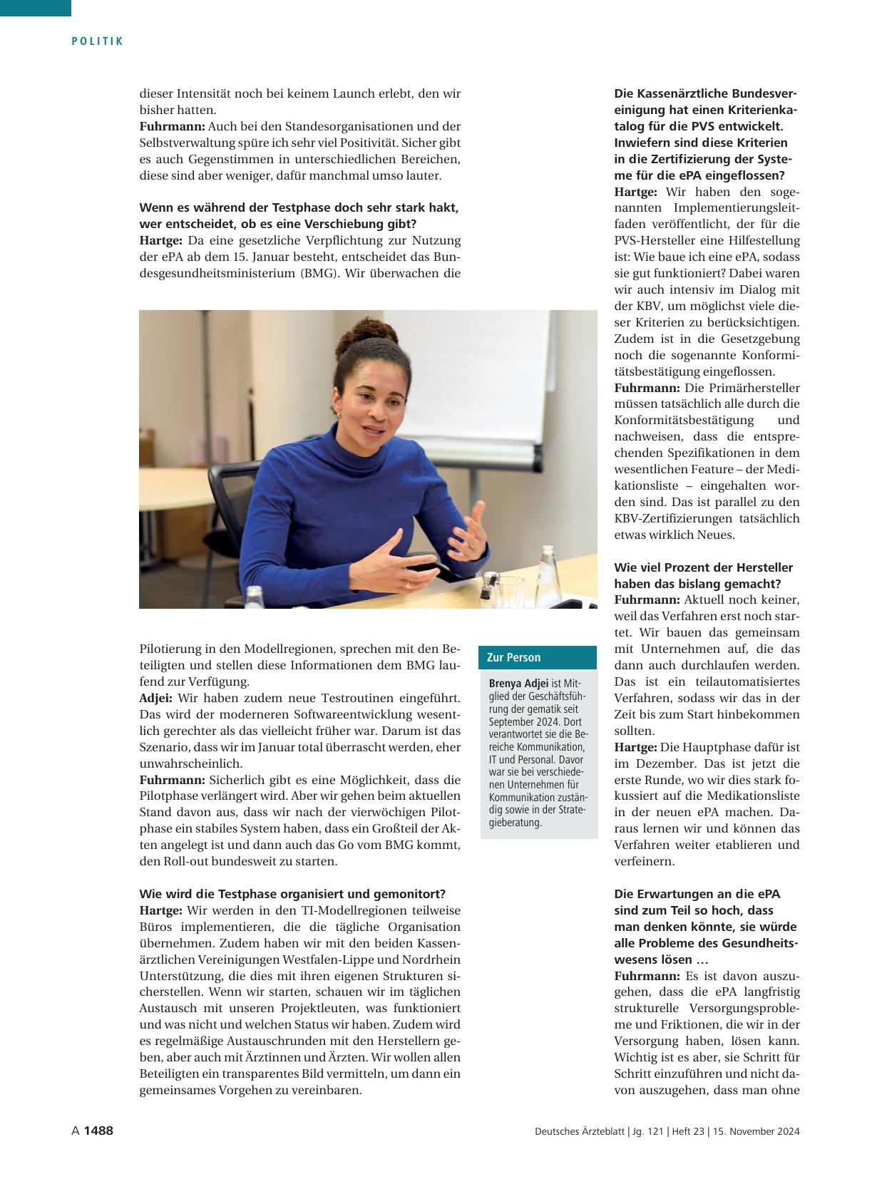 Vorschauseite 3: Interview mit Florian Fuhrmann, Brenya Adjei, Florian Hartge, Geschäftsführung der gematik: „Keiner dieser Starts war so gut vorbereitet“