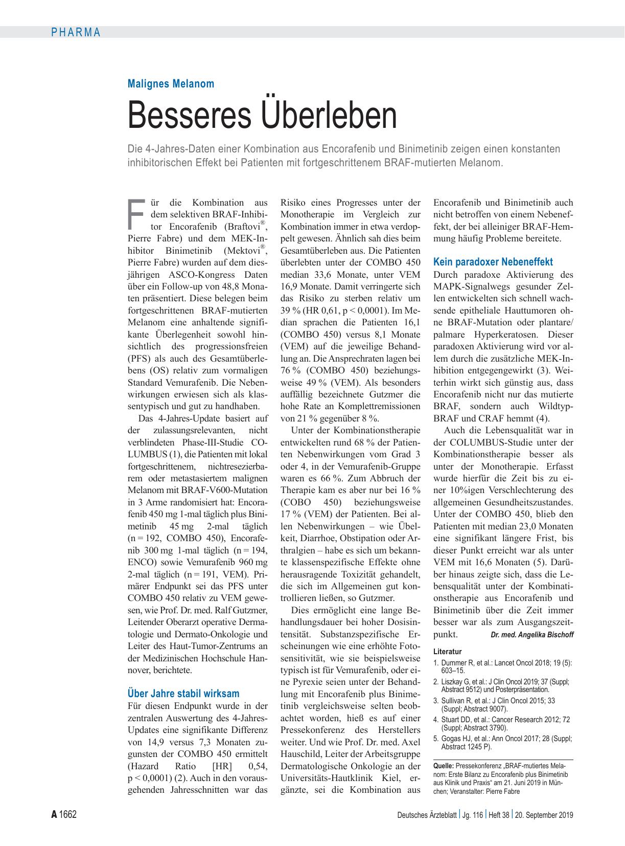 Vorschauseite 1: Malignes Melanom: Besseres Überleben