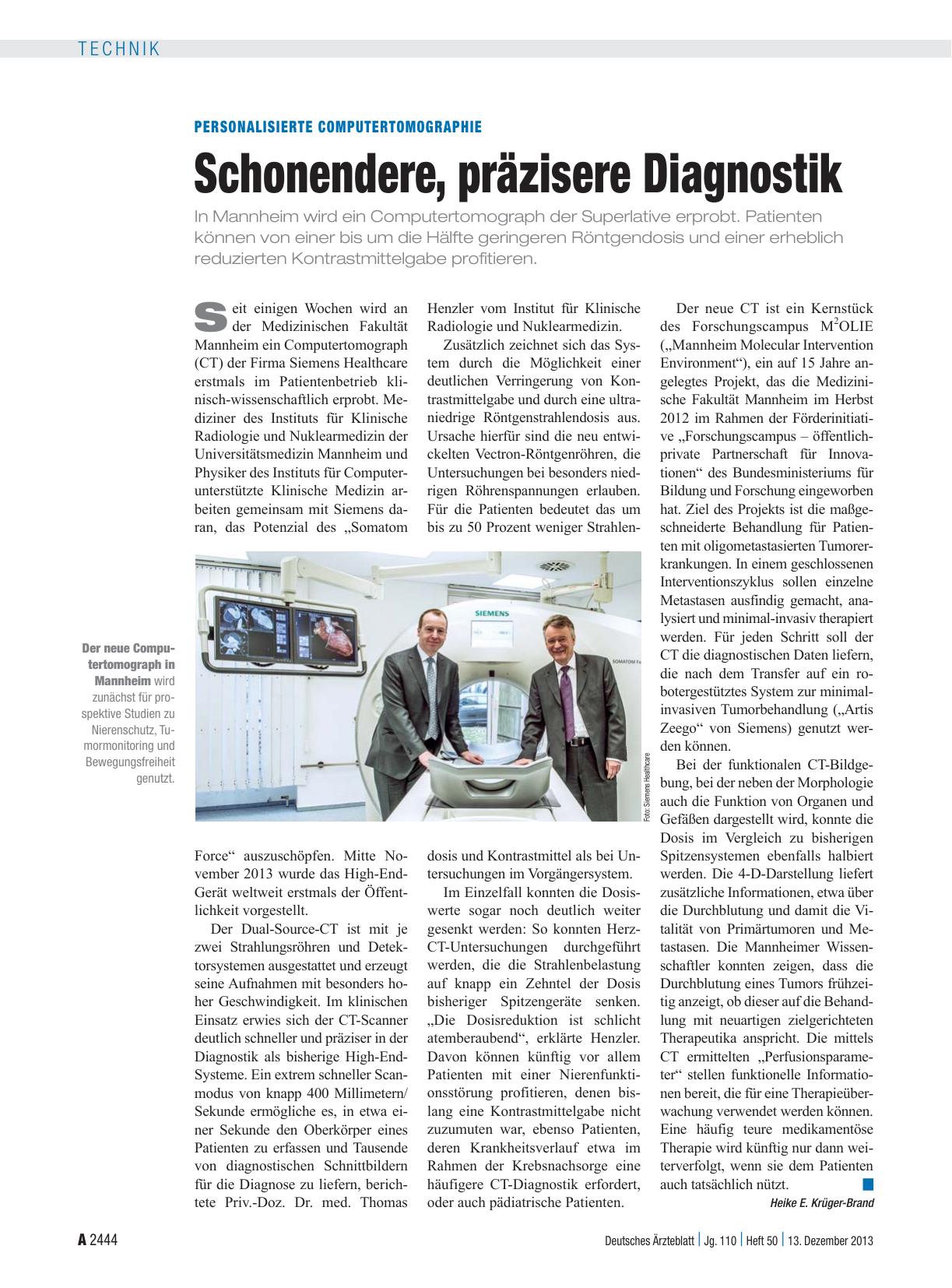 Vorschauseite 1: Personalisierte Computertomographie: Schonendere, präzisere Diagnostik