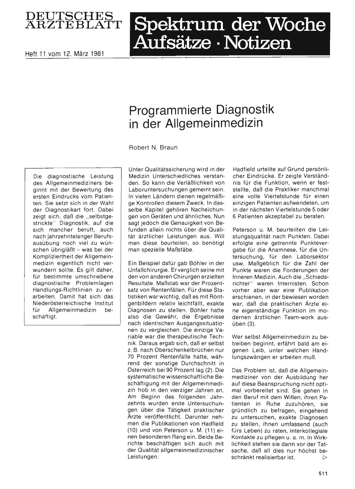 Vorschauseite 1: Programmierte Diagnostik in der Allgemeinmedizin