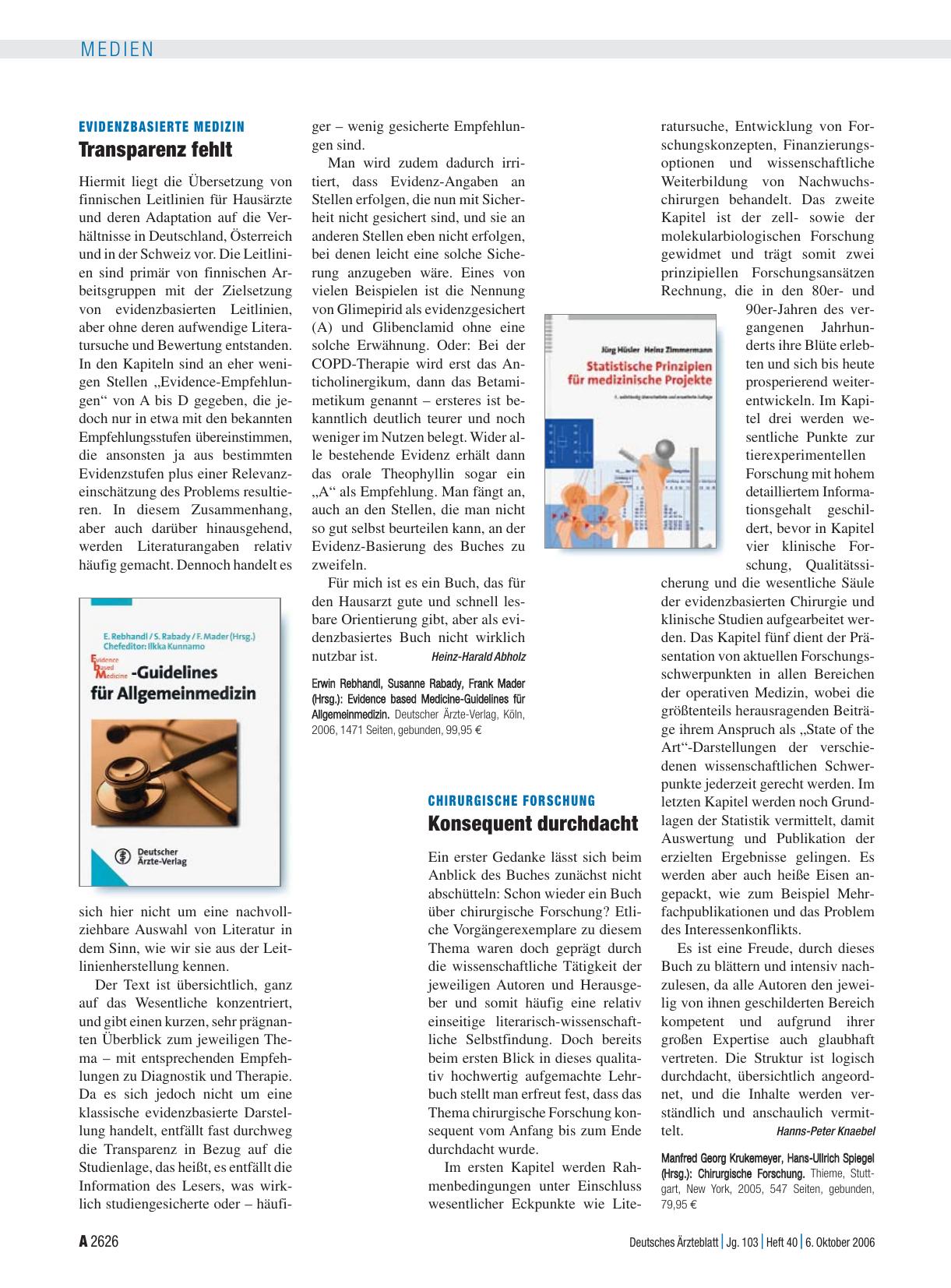 Vorschauseite 1: Evidence based Medicine-Guidelines für Allgemeinmedizin