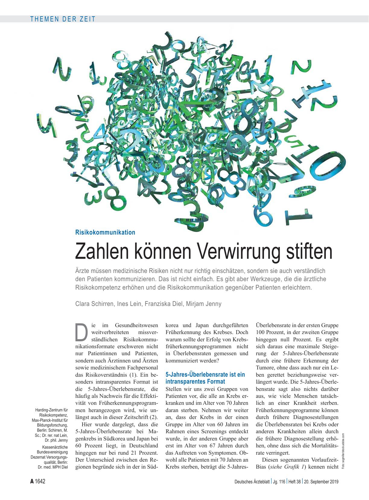 Vorschauseite 1: Risikokommunikation: Zahlen können Verwirrung stiften