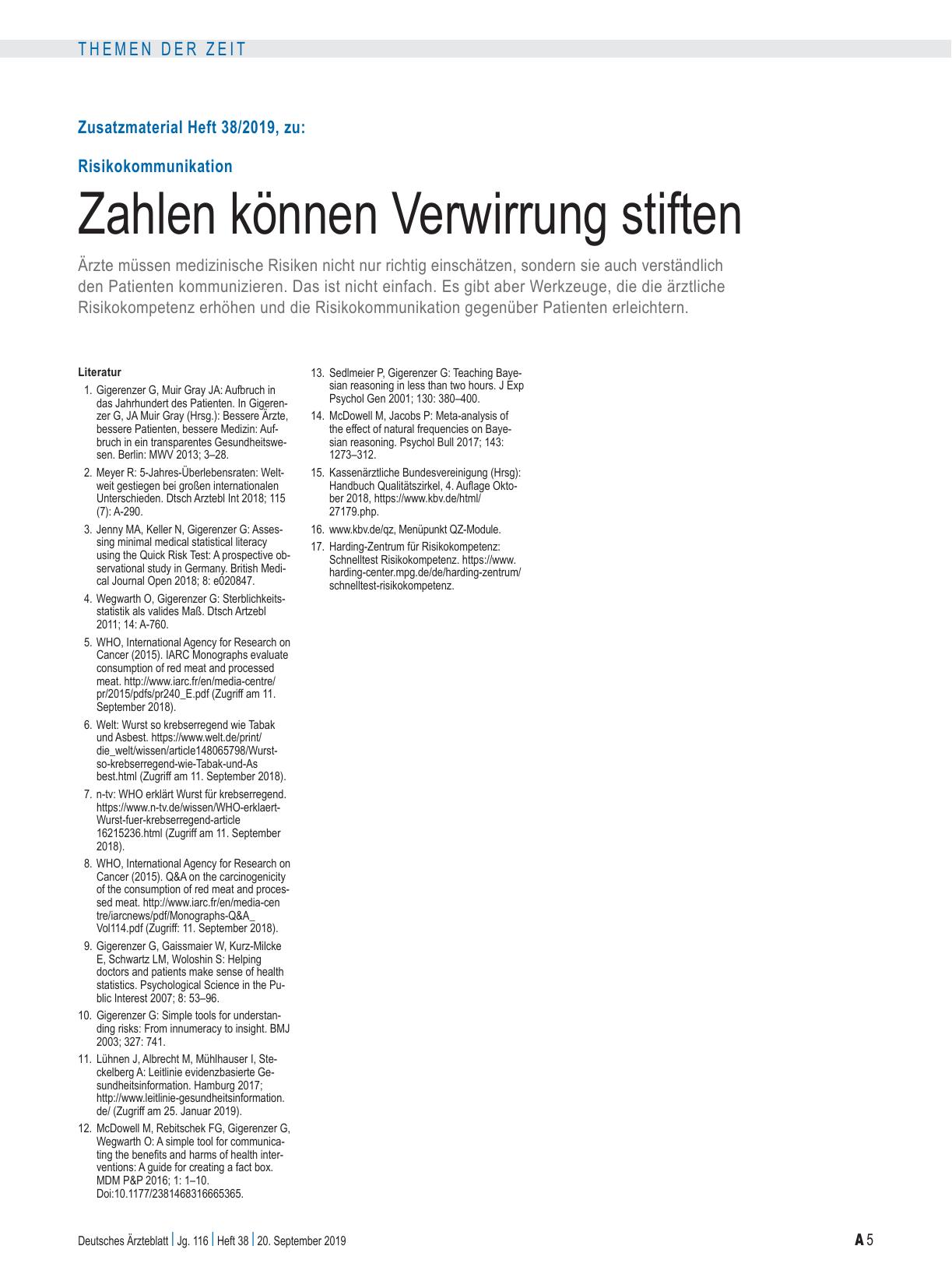 Vorschauseite 5: Risikokommunikation: Zahlen können Verwirrung stiften