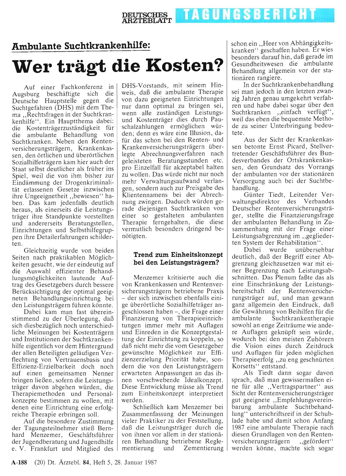 Vorschauseite 1: Ambulante Suchtkrankenhilfe: Wer trägt die Kosten?