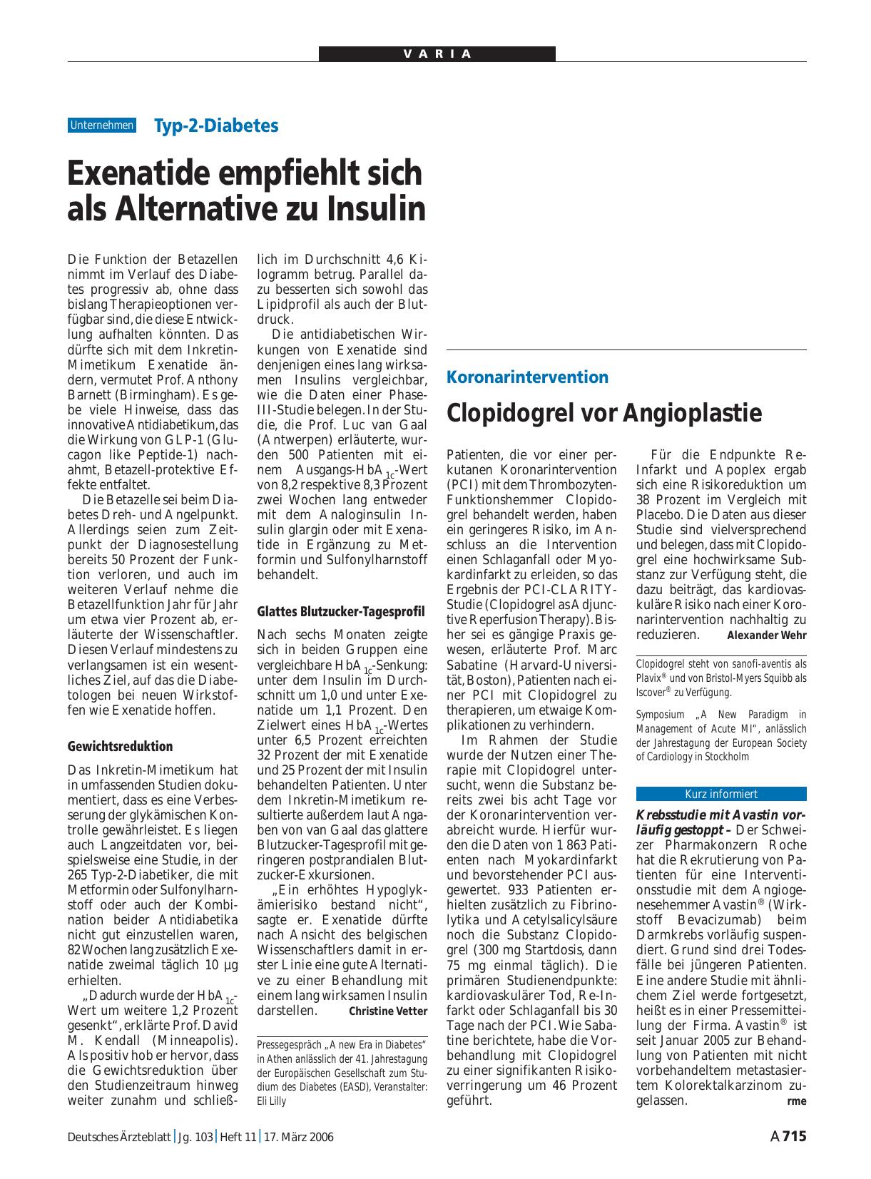 Vorschauseite 1: Krebsstudie mit Avastin vorläufig gestoppt