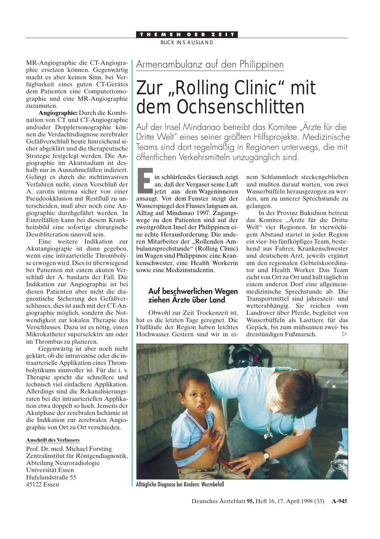 Vorschauseite 1: Armenambulanz auf den Philippinen: Zur „Rolling Clinic“ mit dem Ochsenschlitten