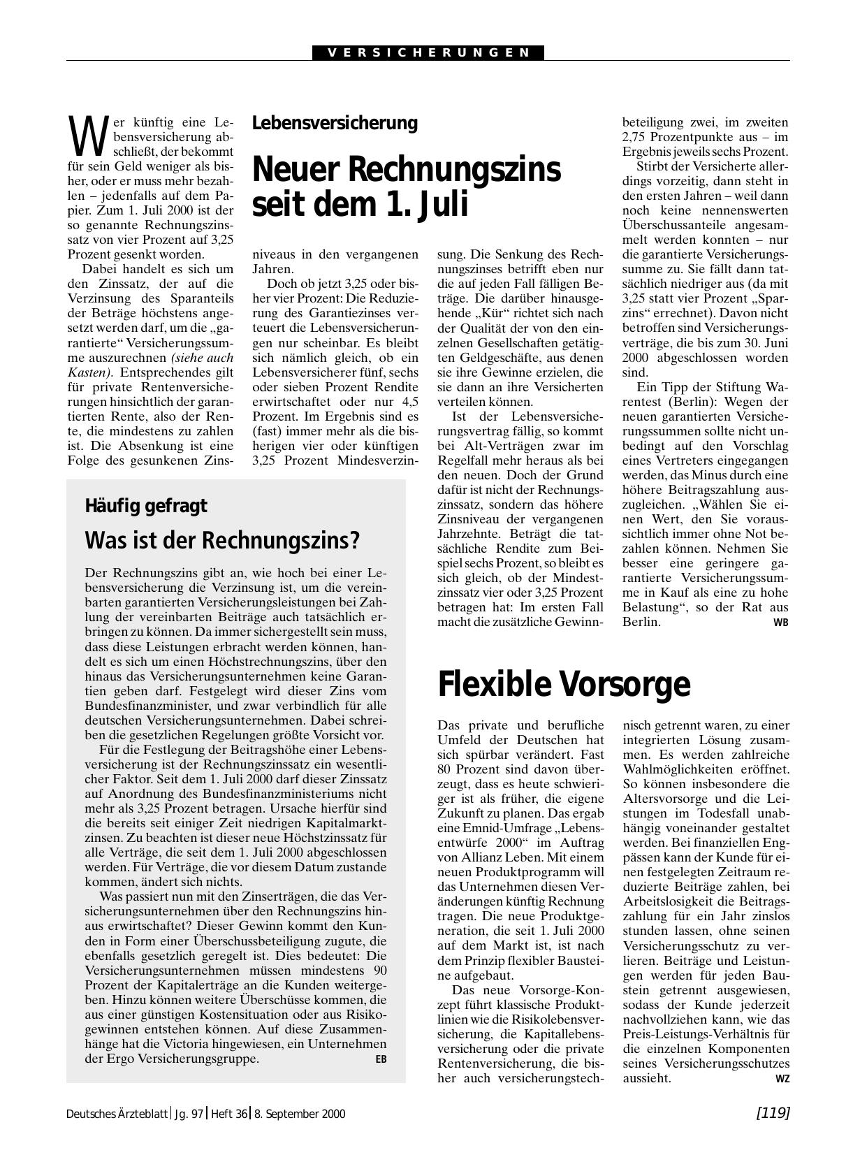 Vorschauseite 1: Flexible Vorsorge