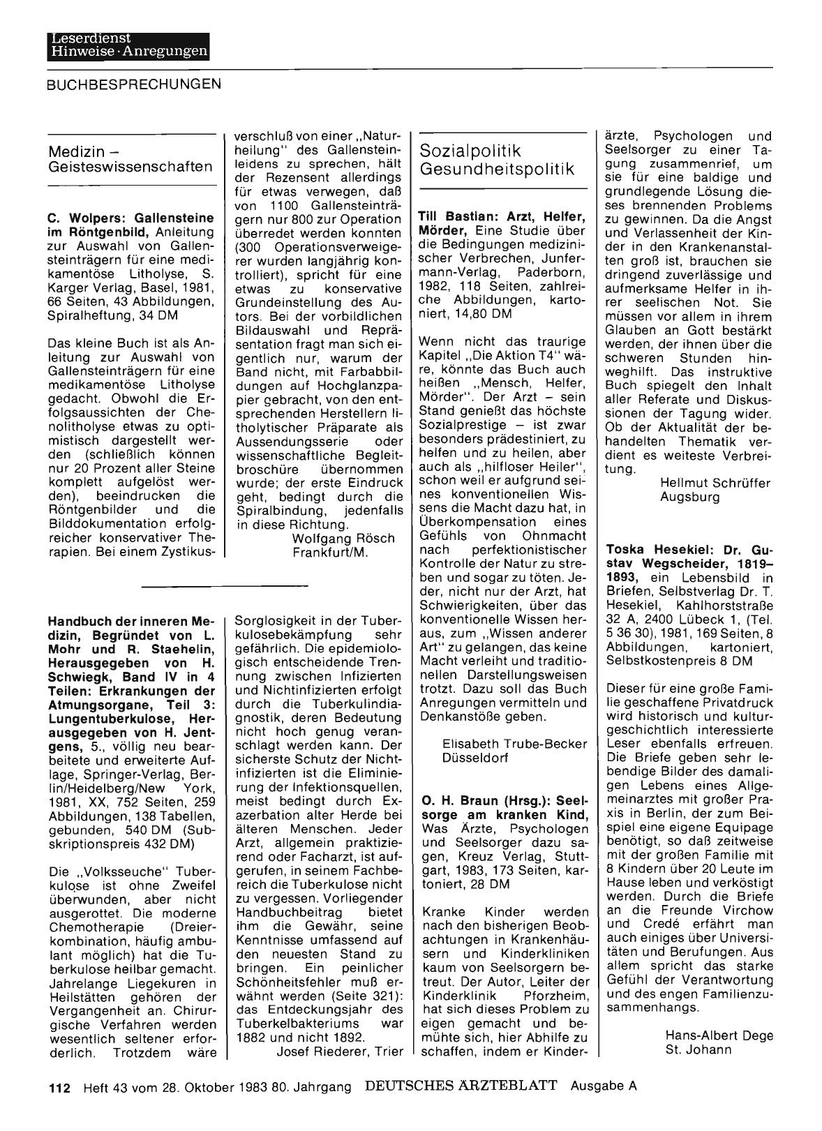 Vorschauseite 1: Medizin - Geisteswissenschaften: C. Wolpers: Gallensteine im Röntgenbild