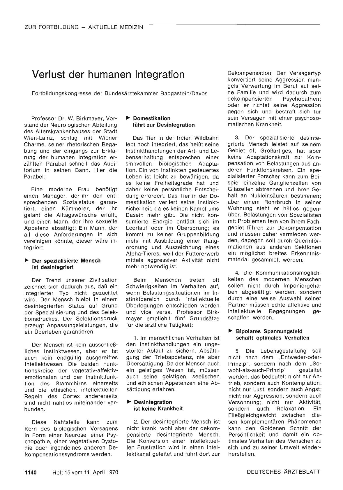 Vorschauseite 1: Verlust der humanen Integration
