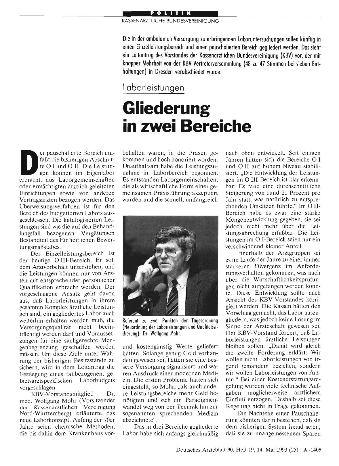 Vorschauseite 1: Laborleistungen: Gliederung in zwei Bereiche