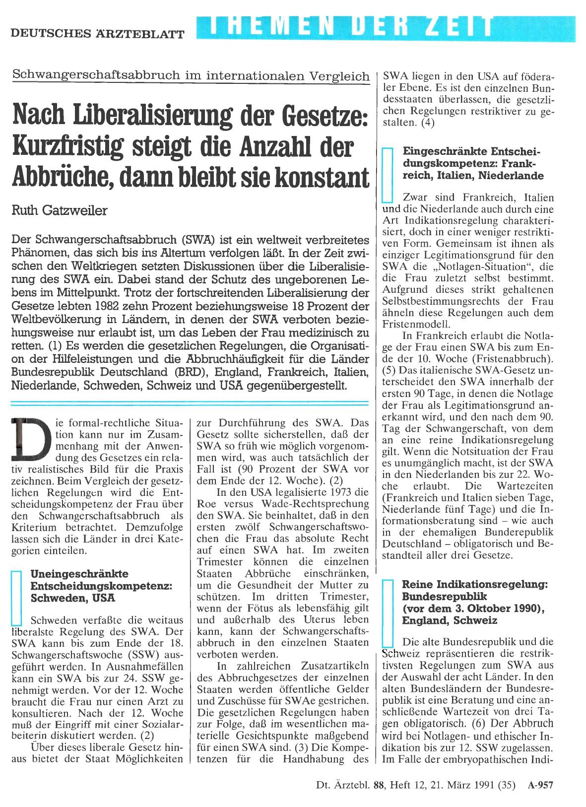 Vorschauseite 1: Schwangerschaftsabbruch im internationalen Vergleich: Nach Liberalisierung der Gesetze: Kurzfristig steigt die Anzahl der Abbrüche, dann bleibt sie konstant