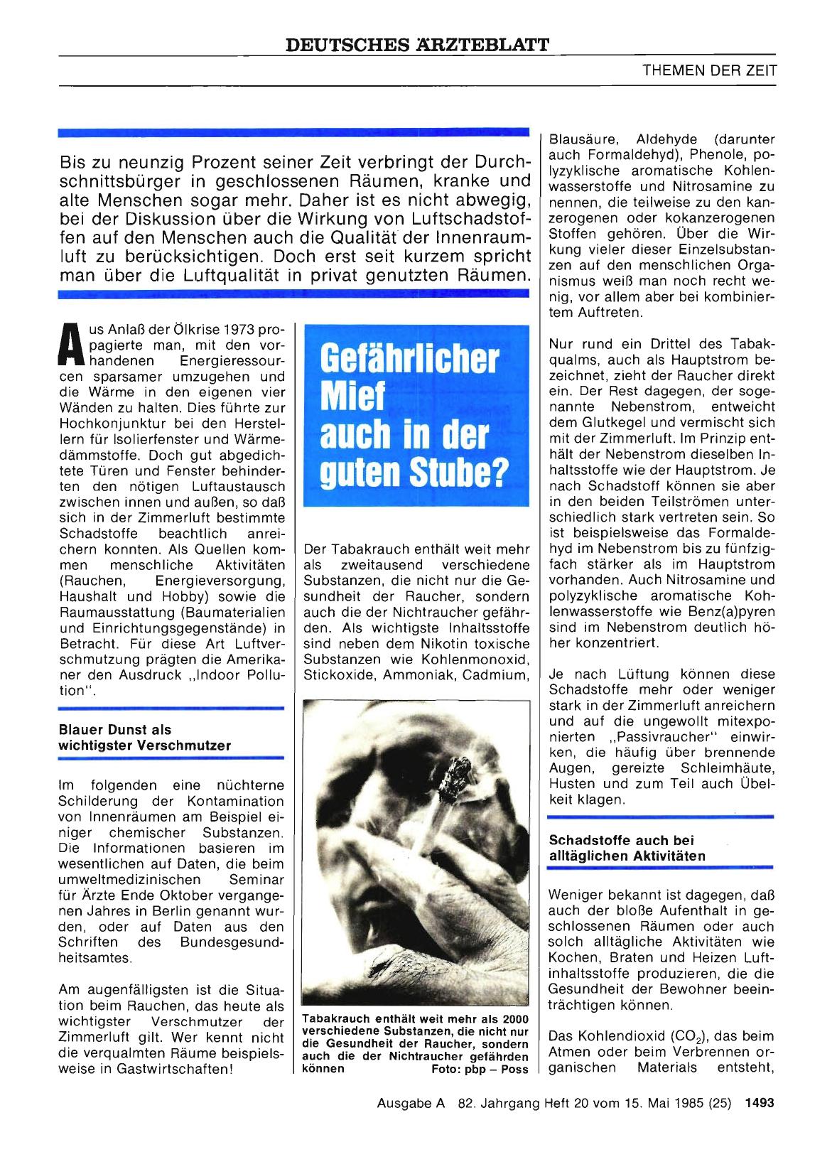 Vorschauseite 1: Gefährlicher Mief auch in der guten Stube?