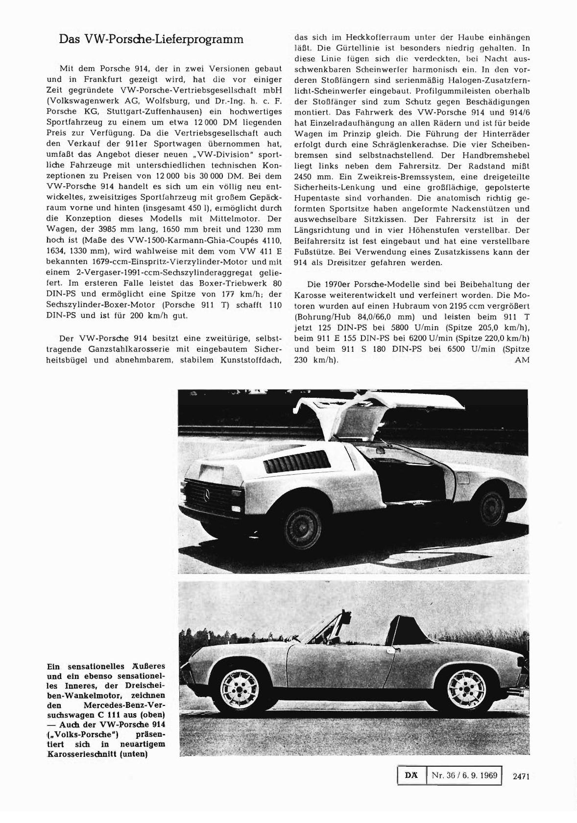 Vorschauseite 1: Das VW-Porsche-Lieferprogramm