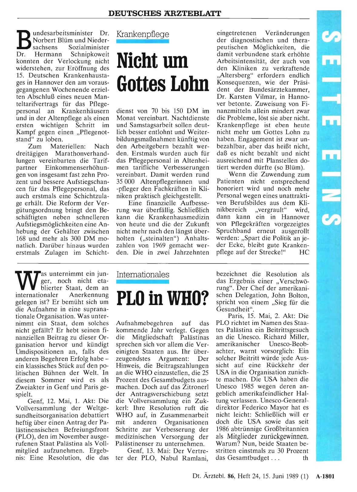 Vorschauseite 1: Internationales: PLO in WHO?
