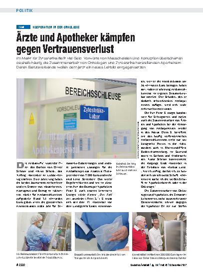 Vorschauseite 1: Kooperation in der Onkologie: Ärzte und Apotheker kämpfen gegen Vertrauensverlust