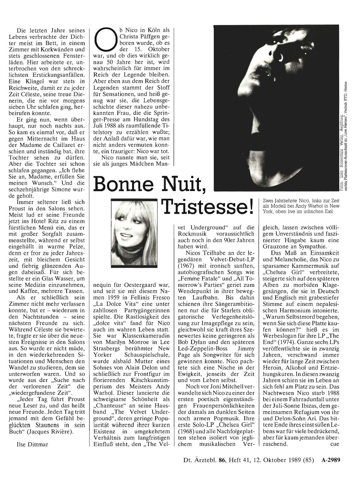 Vorschauseite 1: Bonne Nuit, Tristesse!