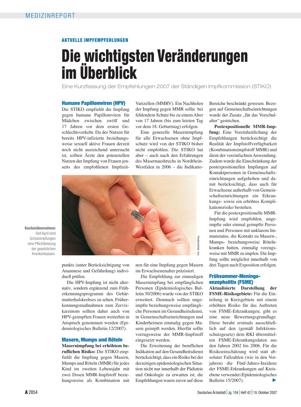 Vorschauseite 1: Aktuelle Impfempfehlungen: Die wichtigsten Veränderungen im Überblick