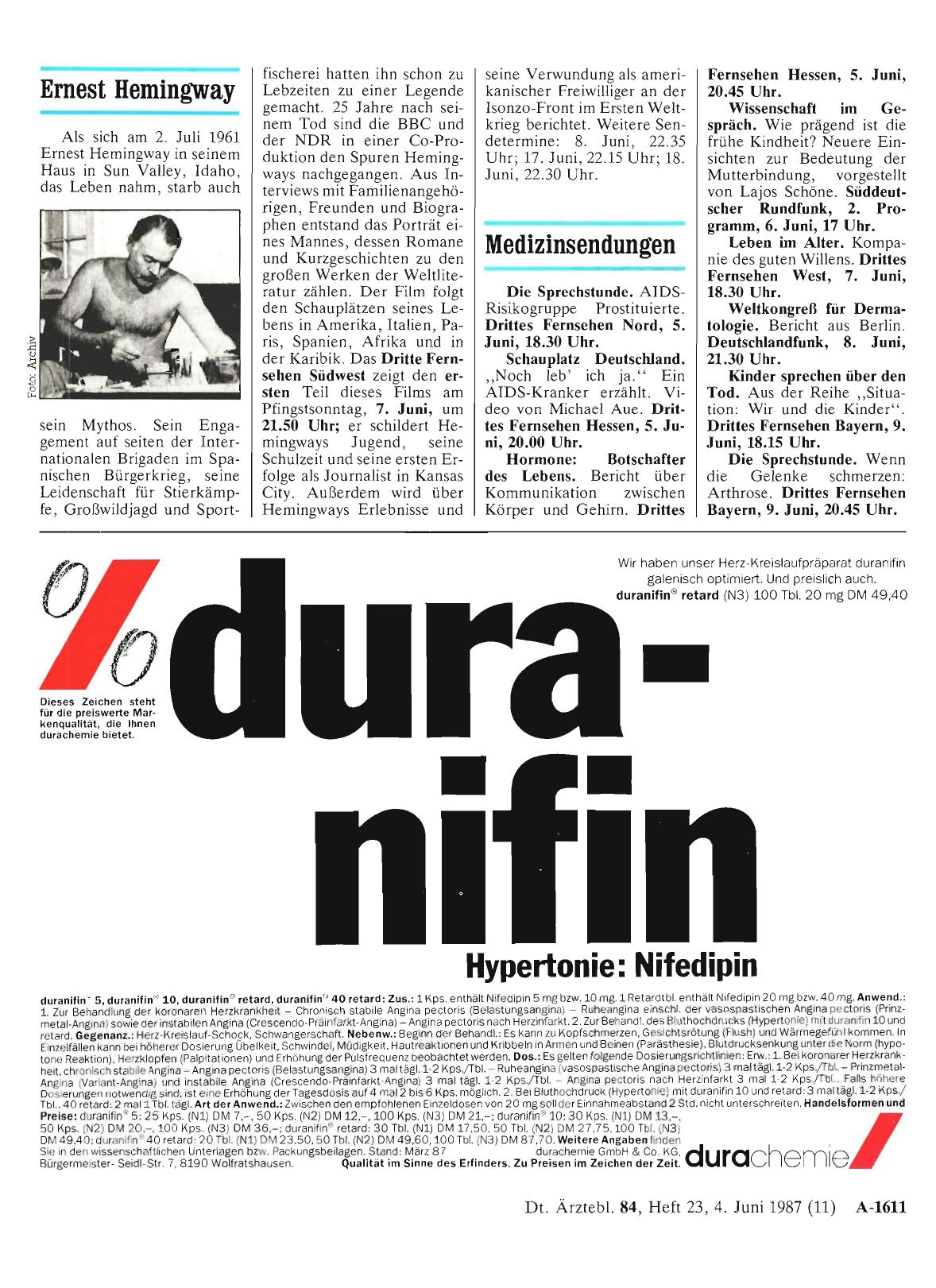 Vorschauseite 1: Ernest Hemingway