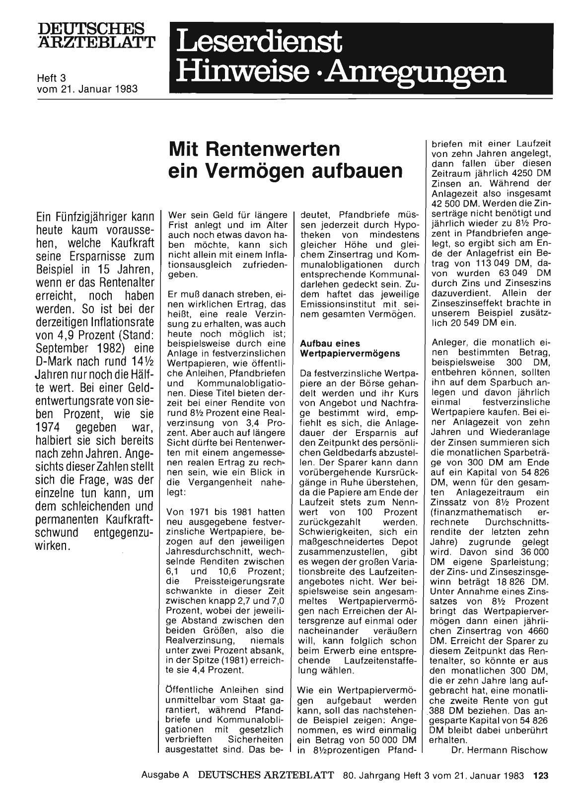Vorschauseite 1: Mit Rentenwerten ein Vermögen aufbauen